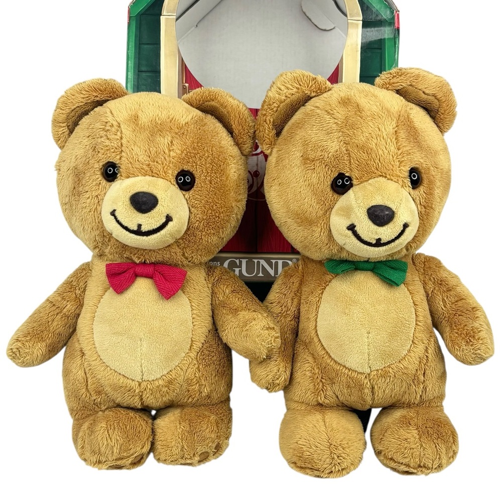 Gund x Kraft 2014 Stick Together Campaign Plush Crunchy & Smoothy Bears in Den - Picture 2 of 13